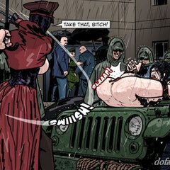 Naked slave endures public flogging. - BDSM Art Collection - Pic 2