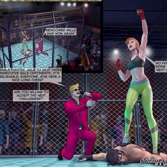 Lady wrestler defeats a man in the - BDSM Art Collection - Pic 2