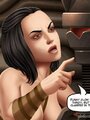 Naked brunette investigates an - Picture 3