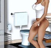 Blonde with a great ass preps for a shower