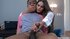 Hot step mom demonstrates perfect handjob technique on step son's bbc