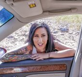 Hot threeway for teen, MILF and hunky biker