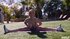 Athletic yoga mom nailed outdoor