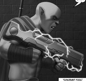 Elf guy prepares to fight powerful vixen. World Fist By Ferres.
