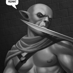 Brute and elf do battle with a naked - BDSM Art Collection - Pic 4