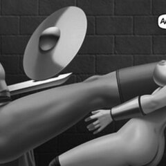 Nude hottie puts her sword to good use. - BDSM Art Collection - Pic 2