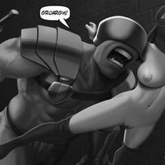 Nude hottie puts her sword to good use. - BDSM Art Collection - Pic 4