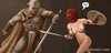 Brute and elf do battle with a naked goddess. World Fist By Ferres.
