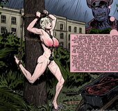 Blonde tied outside after painful flogging. Prison Horror Story 9 By Predondo.