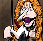 Mistress shaves a beautiful slave’s fuzzy pussy. Gentlemens Club 3 By