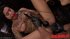 Tattooed brunette submissive gagged and fucked by master
