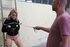Restrained blonde submissive gagged and punished