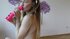Tiny teen with two ponytails gives hard workout for both holes