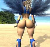 Fetching lass with big ass and tits nude on a beach