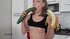 Naughty small-titty chick toys her twat with cucumber