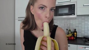 Horny teen stiffs her pussy with big cucumber
