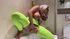 Hot blonde with big boobs fingers her twat in bathroom