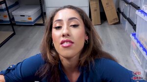 POV foot fuck and blow with Latina