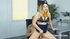 Teenage stewardess rides cock