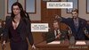 Big boobs brunette gains a suit at law, without knowing about consequences.