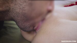 Young petite blonde gagged and drilled by dad's huge dick
