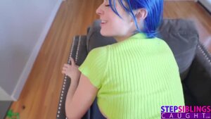 POV blue-haired teen minx loves giving sexual pleasure