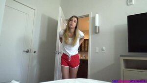 Big booty college blonde bends over for doggy pounding