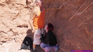 Tiny redhead teen deep throated and dicked by dad