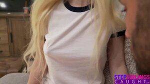 Young petite blonde fucked by daddy's big dick