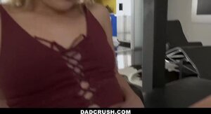 Teen blonde surrendered her pussy to stepdad for penetration