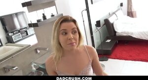POV gorgeous blonde chick plays sex games with stepdad