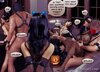 Busty brunette sub comes down and finds hot orgy. Halloween House Party