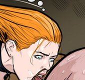 Restrained redhead sexpet gets orgasm while licking Master's asshole.