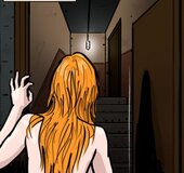 Big tits redhead slave escaped from the cage and came into the Master's