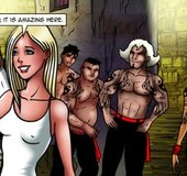 Pretty young blonde amazed with the brutal capoeiristas' party. Cidade