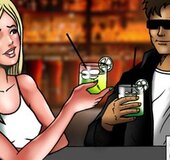 Cute blonde invited to have a drink with the Boss. Cidade Do Diabo 2 By