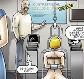 Restrained blonde girl with dildo in pussy has to be identified. Slavecop