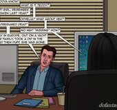 Long-haired brunette detective gets information from colleague. Bad Lieutenant