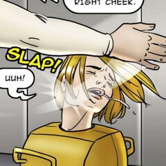 Restrained blonde slave slapped by - BDSM Art Collection - Pic 1