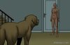 Undressed big tits female slave whistles to call the dog pet. Bad Lieutenant