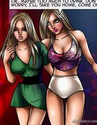 Two blonde twin sisters drink in the club and have a talk. Double Crossed