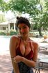 natural chick poses for