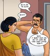 Sexy Indian wife speaking to husband about air conditioner