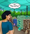 Big tits Indian aunty came to a gardening center to buy something