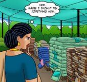 Big tits Indian aunty came to a gardening center to buy something