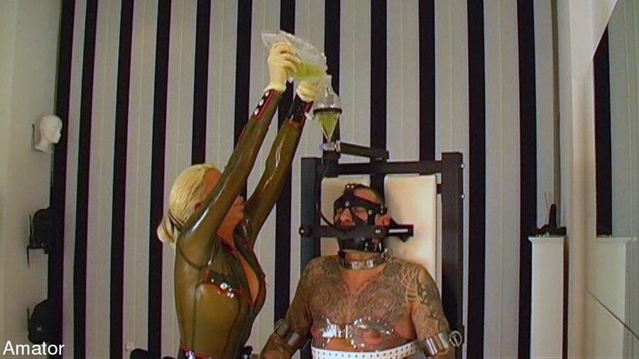Tattooed male slave is strapped to the chai - XXX Dessert - Picture 5
