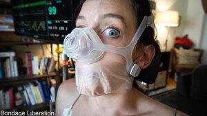Brunette girl participates in her first medical fetish session