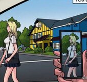 Big tits blonde comes back from seminary and photographed by kinky guy.