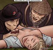 Inconscient blonde doctor licked and pounded by couple of guys. Vietnam