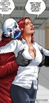 Redhead lady cop undressed, beaten and humiliated by the robbers. The